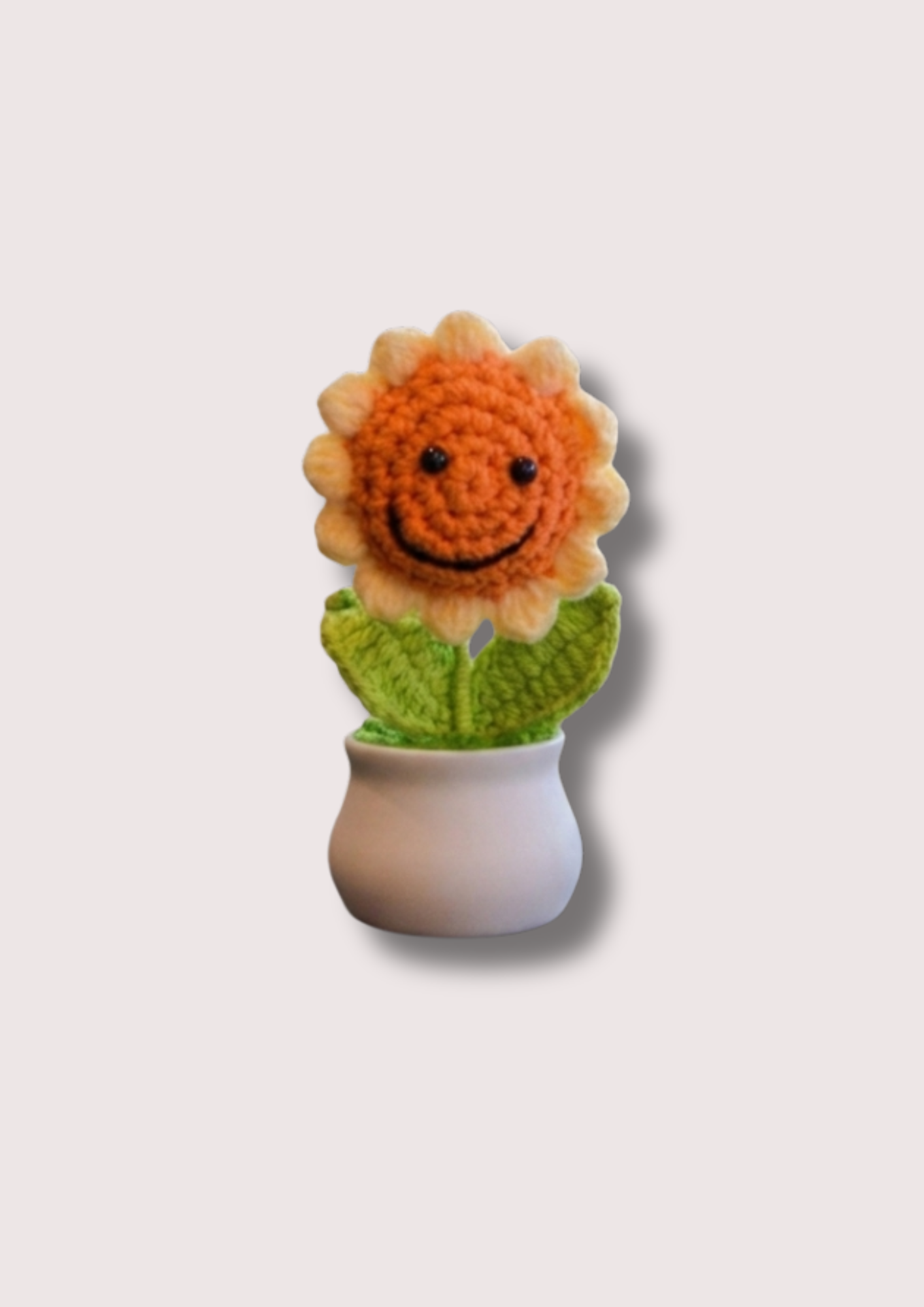 Crochet Smiling Sunflower Pot